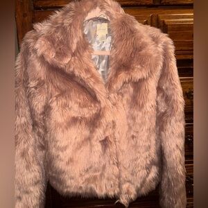 Wet Seal Pink Faux Fur Coat